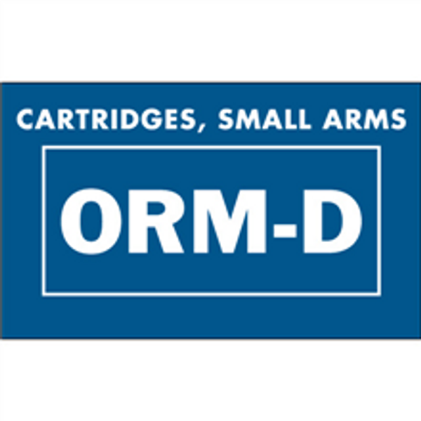 "Cartridges, Small Arms  ORM-D" Labels