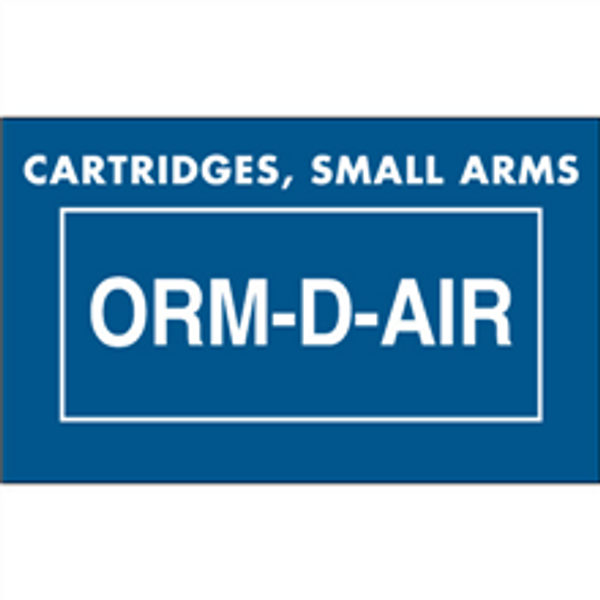 "Cartridges, Small Arms  ORM-D-AIR" Labels