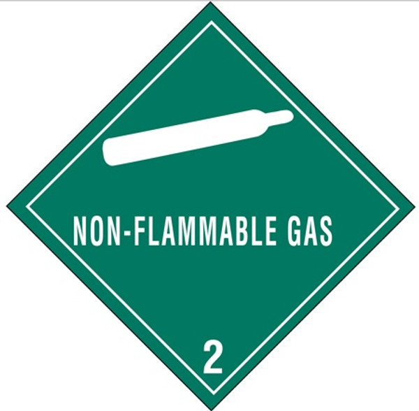 "Non-Flammable Gas - 2" D.O.T. Hazard Labels