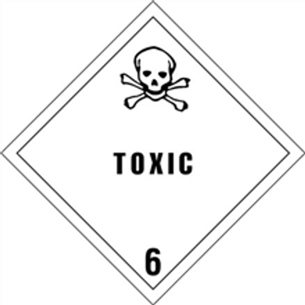 "Toxic - 6" D.O.T. Hazard Labels