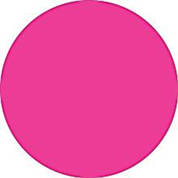 Fluorescent Pink Circle Inventory Label - Round Inventory Stickers