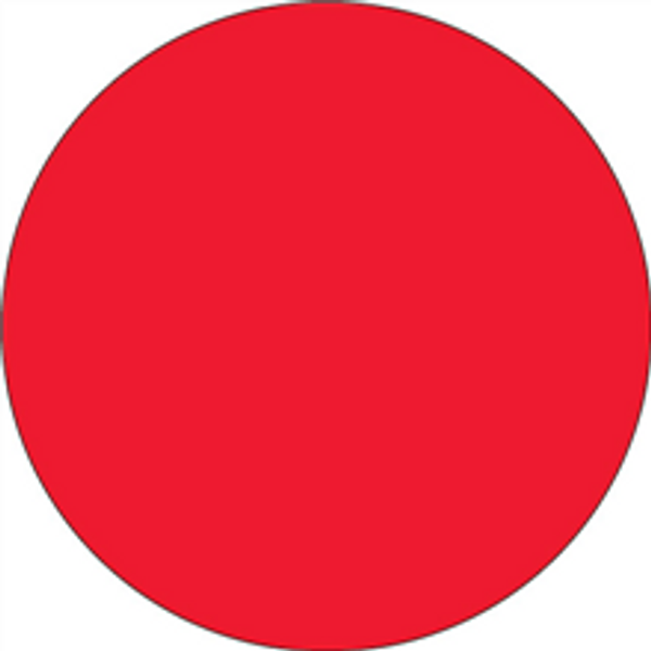 Fluorescent Red Circle Inventory Label - Round Inventory Stickers