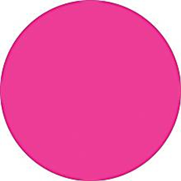 Fluorescent Pink Inventory Label - Round Inventory Stickers