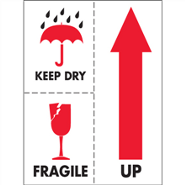 "Keep Dry Fragile" International Safe-Handling Labels
