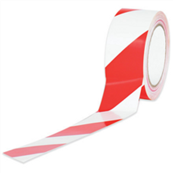 Striped Vinyl Safety Tape Danger / Fire Tape Red and White