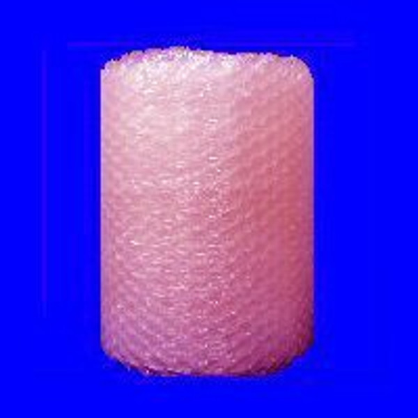 1/2" Large Anti-Static Pink Bubble Cushioning Wrap Perforated every 12".