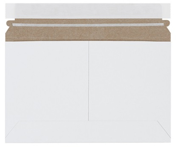 9" x 6" Flat Self-Seal Side Loading .024 White Chipboard Mailers