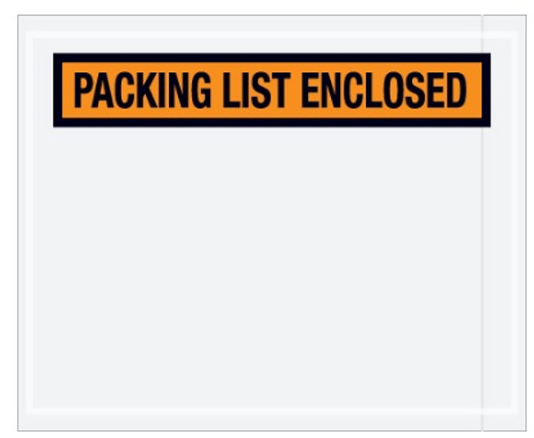 Packing List Enclosed Orange Invoice Envelopes