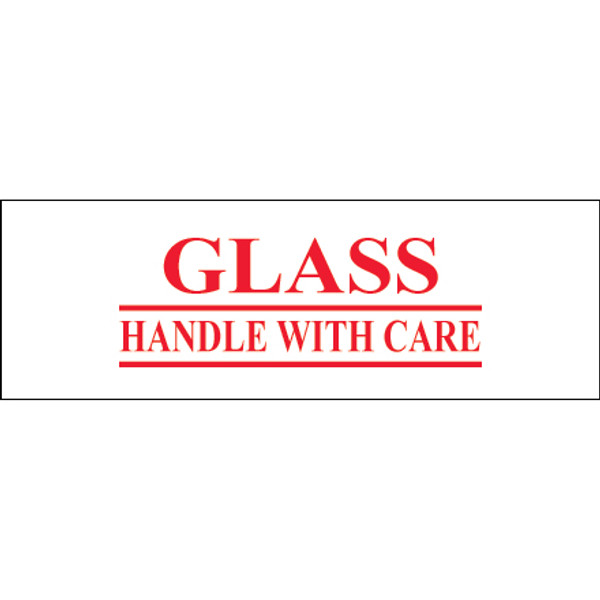 Pre-Printed Carton Sealing Tape "Glass - Handle With Care"