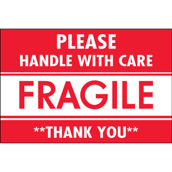 "Please Handle With Care - Fragile"  Shipping and Handling Labels