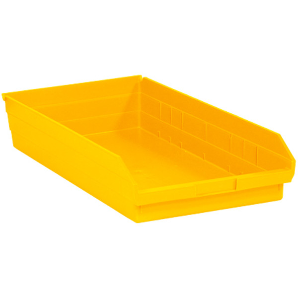 23 5/8" x 11 1/8" x 4" Yellow Plastic Shelf Bin Boxes