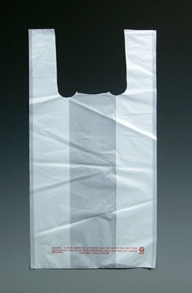 9" x 5" x 23" White High Density T-Shirt / Merchandise Bags .5 mil