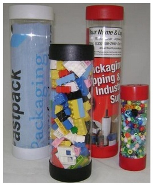 2.5" x 14" Clear Plastic Mailing Tubes with End Caps