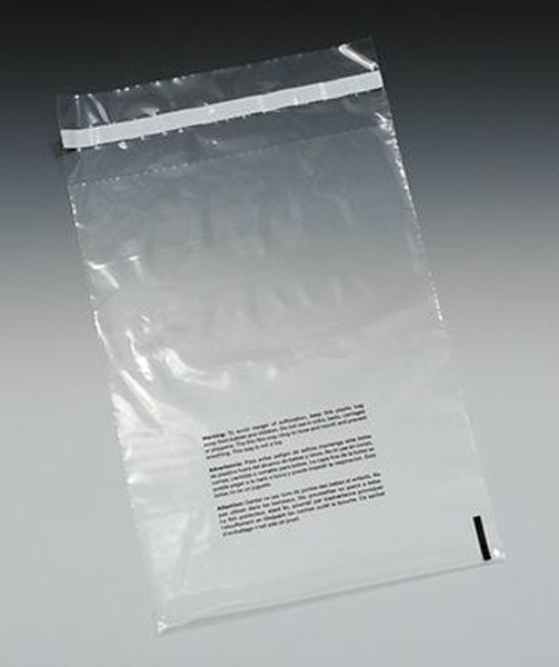 18 x 24 Suffocation Warning Poly Bags, 1.5 Mil Self Seal Poly Bags with Suffocation Warning