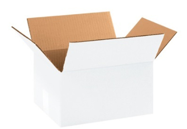 11 1/4" x 8 3/4" x 4" (ECT-32) White Corrugated Cardboard Shipping Boxes