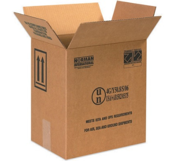 11 3/8" x 8 3/16" x 12 3/8" (ECT-44) Single Wall Kraft Corrugated Cardboard Shipping Boxes. Holds 2 - 1 Gallon F-Style cans