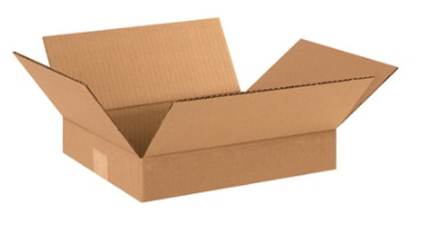 12" x 10" x 2" (ECT-32) Flat Kraft Corrugated Cardboard Shipping Boxes