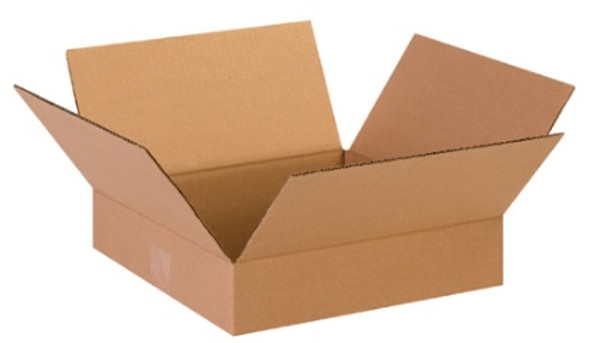 13" x 13" x 3" (ECT-32) Flat Kraft Corrugated Cardboard Shipping Boxes