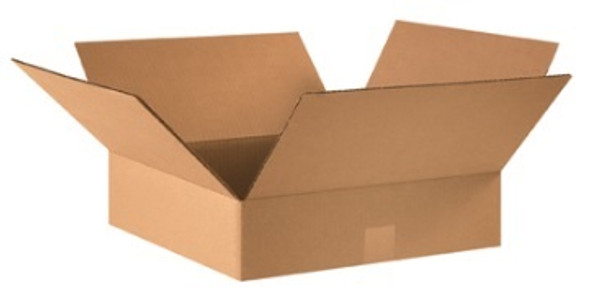 16" x 16" x 3" (ECT-32) Flat Kraft Corrugated Cardboard Shipping Boxes