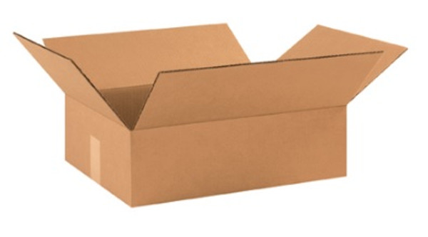 17 1/2" x 12" x 3" (ECT-32) Flat Kraft Corrugated Cardboard Shipping Boxes