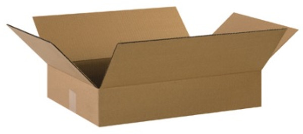 20" x 14" x 3" (ECT-32) Flat Kraft Corrugated Cardboard Shipping Boxes