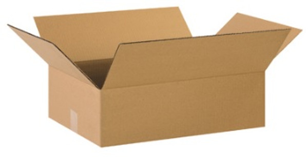 22" x 12" x 6" (ECT-32) Flat Kraft Corrugated Cardboard Shipping Boxes