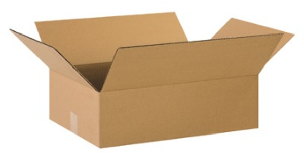 22" x 16" x 8" (ECT-32) Flat Kraft Corrugated Cardboard Shipping Boxes