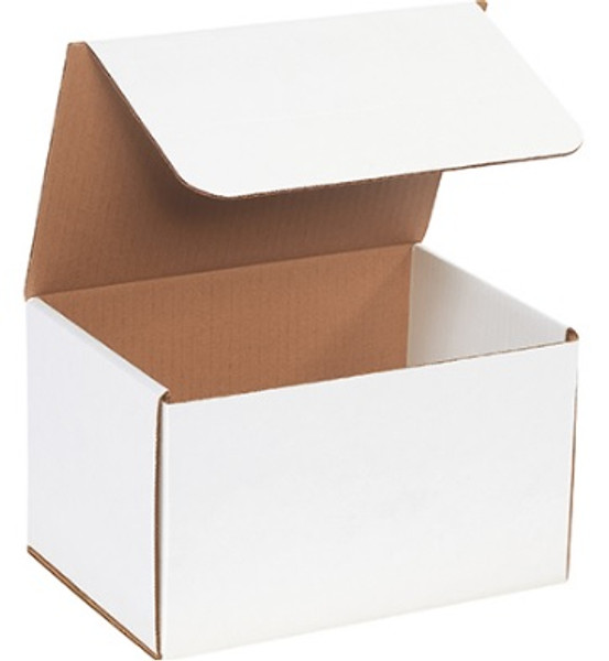 10" x 7" x 6" (ECT-32-B) White Corrugated Cardboard Mailers