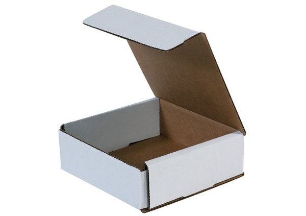 10" x 8" x 5" (ECT-32-B) White Corrugated Cardboard Mailers