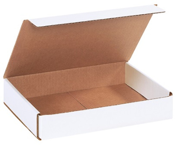 11" x 8" x 2" (ECT-32-B) White Corrugated Cardboard Mailers