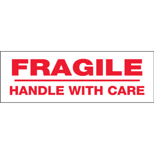 Pre-Printed Carton Sealing Tape - "Fragile Handle With Care..."
