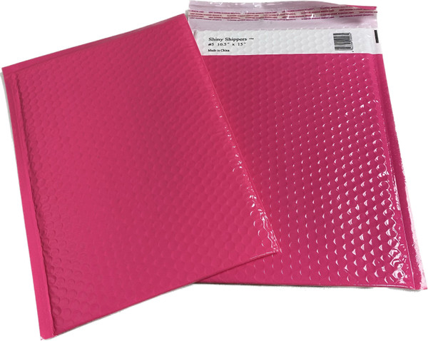 Our Pink Shiny Shipper Bubble Mailers are High Quality, Durable and Eye Catching.