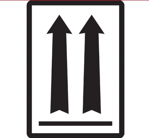 (two up arrows over black bar) Arrow Shipping and Handling Labels