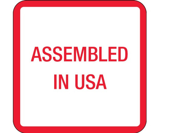 "Assembled in U.S.A." Labels Shipping and Handling Labels