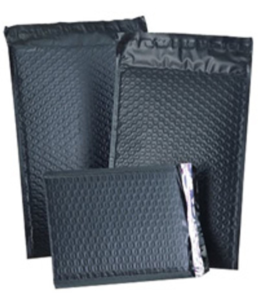 Size #000 4"x7" Black Color Poly Bubble Mailers with Peel-N-Seal