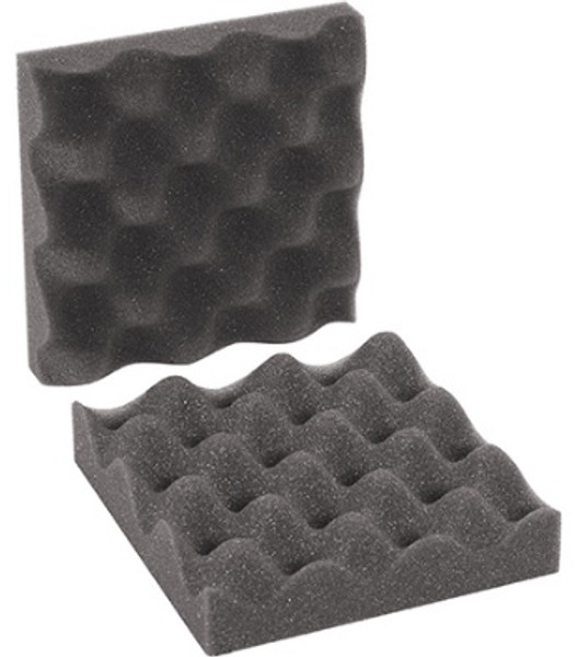 6" x 6" x 2" Charcoal Convoluted Polyurethane Foam Egg Crate Cushioning Sets