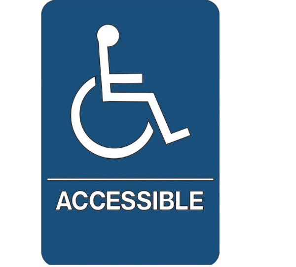 9" x 6" "Wheelchair Accessible" Universal ADA Compliant Signage and Graphics