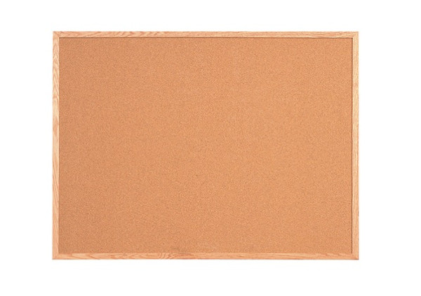 3' x 2' Self-Sealing Natural Cork Board, Solid Hardwood Frame with Light Oak Finish 3/4" Thick 