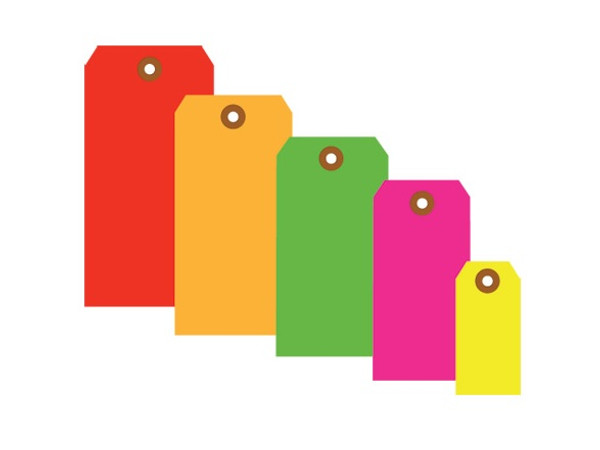 4 3/4" x 2 3/8" General Purpose Fluorescent Colored Tags 13 Point Card Stock