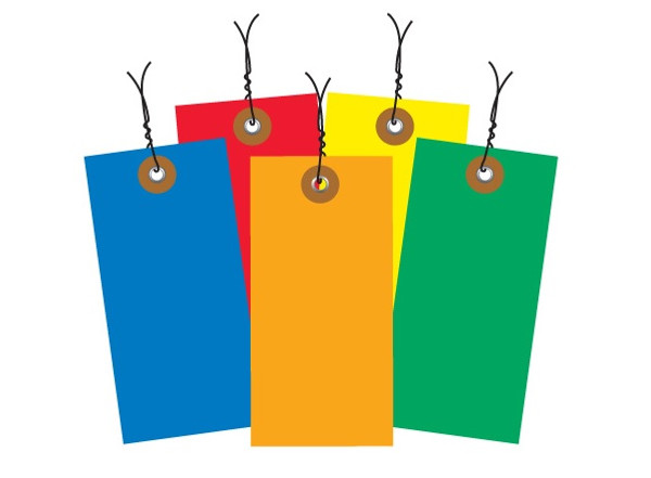 3 3/4" x 1 7/8" Pre-Wired Colored Tyvek® Shipping Inventory Tags are Tough Durable / Tear, Chemical, Moisture and Mildew Resistant.