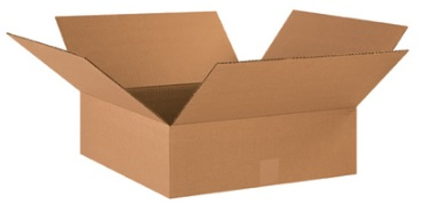 18" x 18" x 5" (ECT-32) Flat Kraft Corrugated Cardboard Shipping Boxes