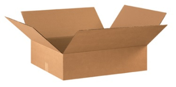 22" x 18" x 4" (ECT-32) Flat Kraft Corrugated Cardboard Shipping Boxes