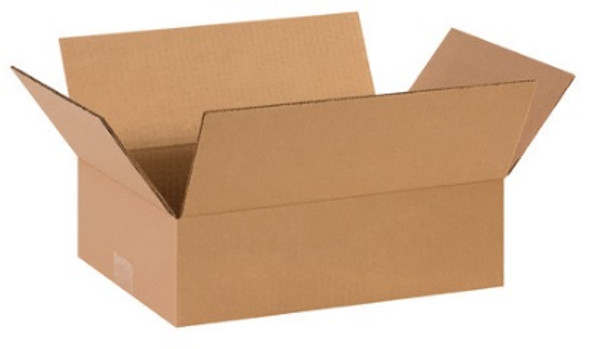 15" x 11" x 4" (ECT-32) Flat Kraft Corrugated Cardboard Shipping Boxes