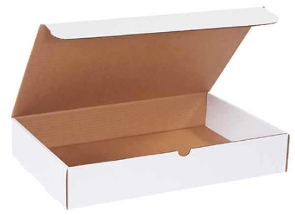 18" x 12" x 3" (200#/ECT-32-B) White Literature Corrugated Cardboard Mailers