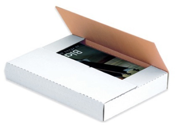 18" x 12" x 2" (200#/ECT-32-B) White Corrugated Cardboard Easy-Fold Mailers