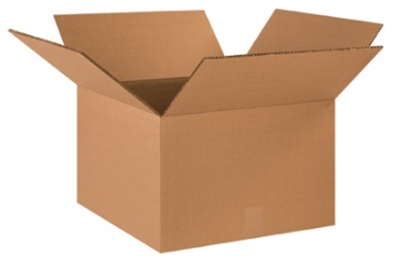 18" x 16" x 16" (DW/ECT-48) Heavy-Duty Double Wall Kraft Corrugated Cardboard Shipping Boxes