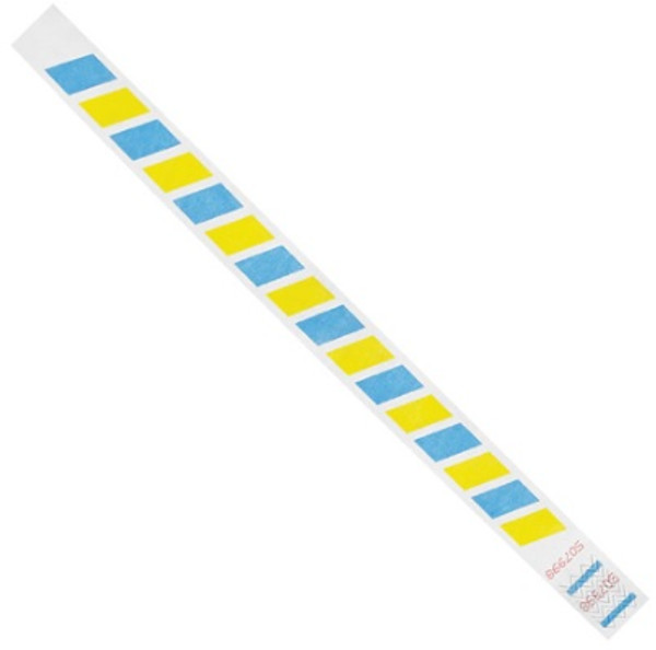 Tyvek® Self Adhesive Sequentially Numbered Blue/Yellow Stripes Wristbands