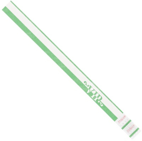 Tyvek® Self Adhesive Sequentially Numbered Green "VIP" Wristbands