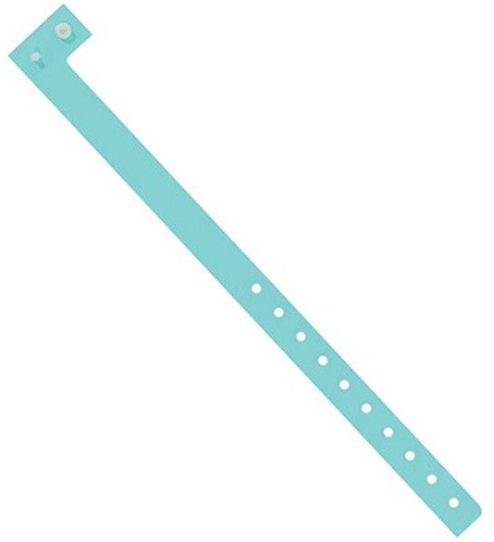 Secure Snap Plastic Wristbands Aqua 3/4" x 10"