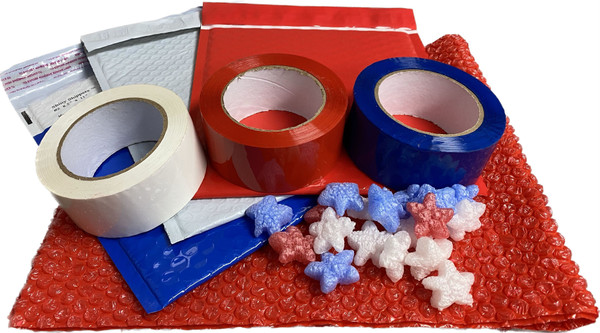 Holiday Packaging - Red White & Blue - Independence Day 4th of July Shipping Supplies